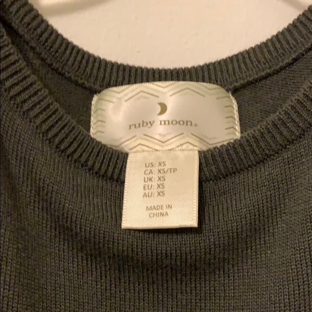 Ruby Moon Cold Shoulder Forest Green Sweater Dress - image 3